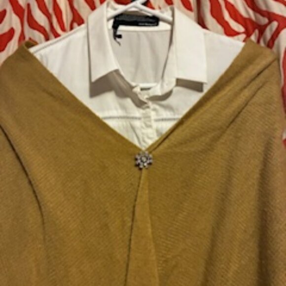 Cozy Tan Wrap by Rikka, one size, wear as a wrap, shawl, oversized scarf,stylish - Picture 4 of 7